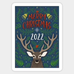 Merry Christmas Deer Sticker